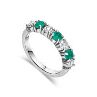 The "Galeria" Emerald and Diamond 7 Stone, Platinum