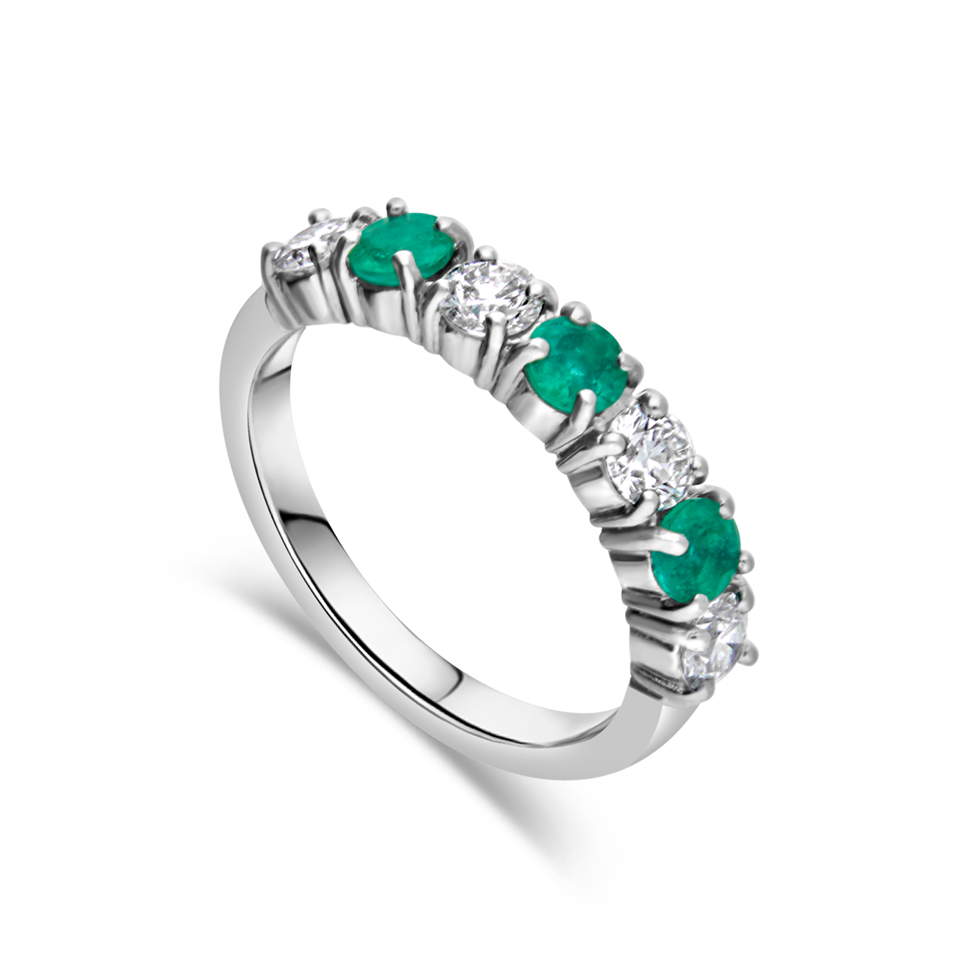 The "Galeria" Emerald and Diamond 7 Stone, Platinum