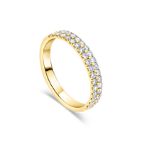 18ct Yellow Gold and Double Row Diamond Ring