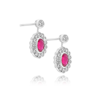 Ruby and Diamond Earrings with Small Drop