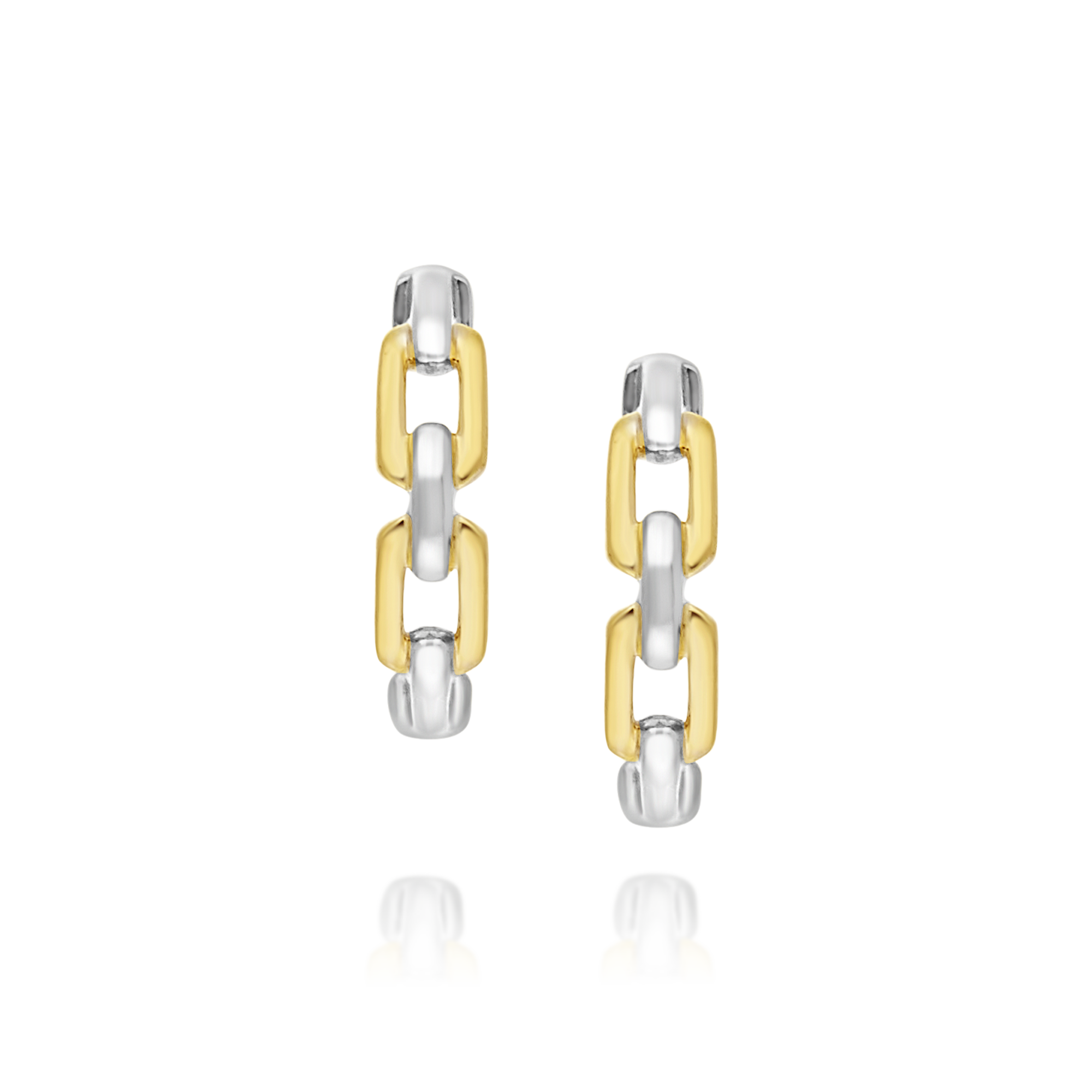 Two Tone Link Earrings