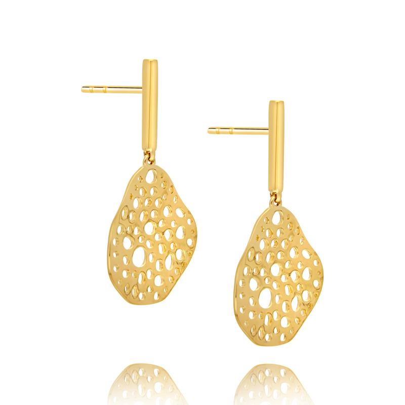 9ct Gold Fretwork Earrings