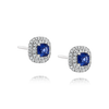 Sapphire and Diamond Halo Stud Earrings