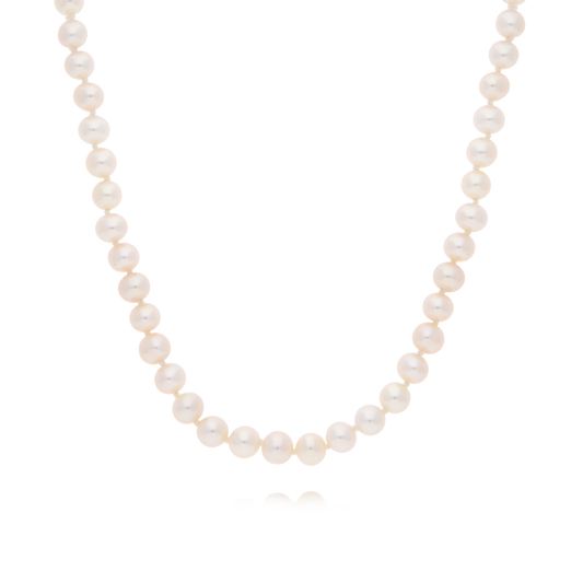 Classic Pearl Strand Necklace - Yellow Gold