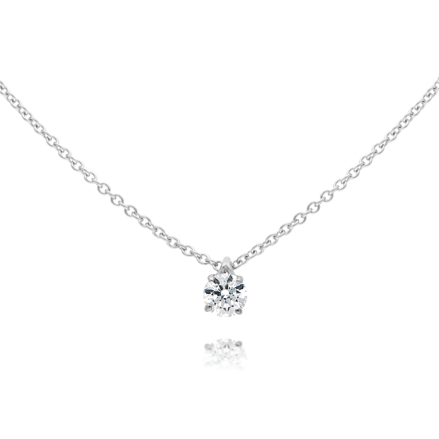 18ct White Gold Solitaire 0.5ct Diamond Pendant