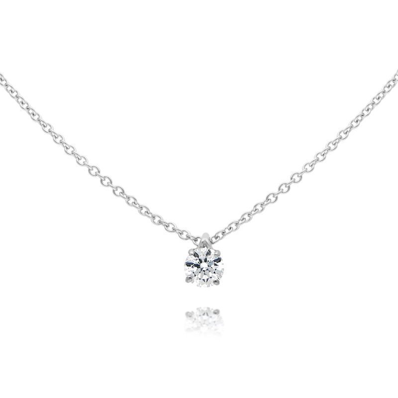 18ct White Gold Solitaire 0.5ct Diamond Pendant