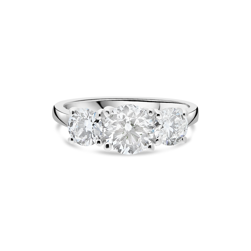 Platinum Trinity engagement ring with three diamonds from Appleby Jewellers Dublin, featuring a classic and elegant design.