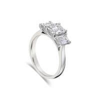 Emerald Cut Trilogy Engagement Ring