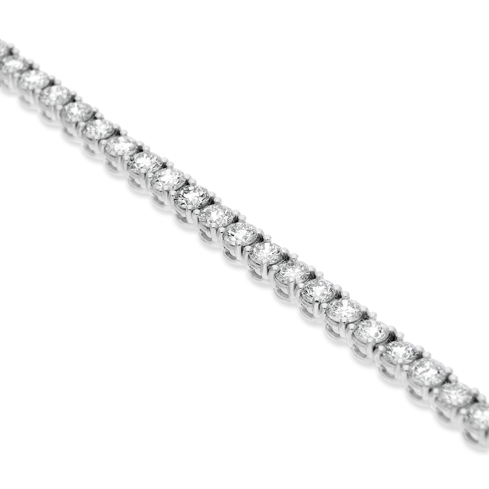 White Gold Round Diamond Tennis Bracelet (7.60ct) - Appleby Jewellers Dublin