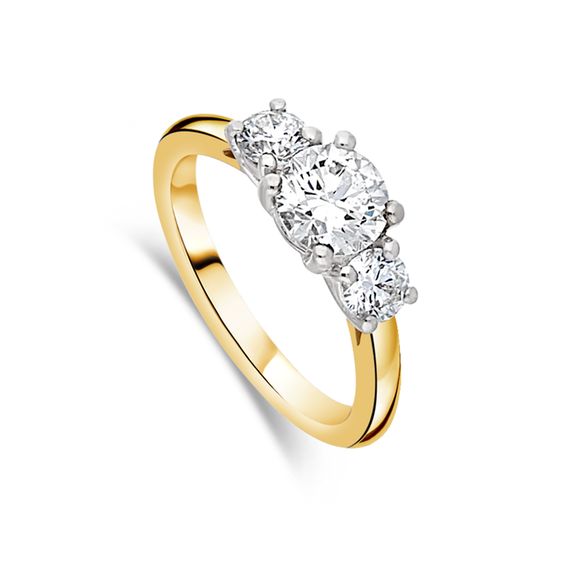 'Tulip' Trilogy Engagement Ring with Round Brilliant Diamonds - Appleby Jewellers Dublin