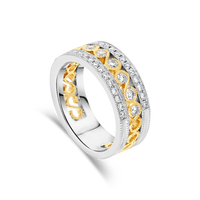 18ct Yellow Gold and Platinum Diamond Dress Ring