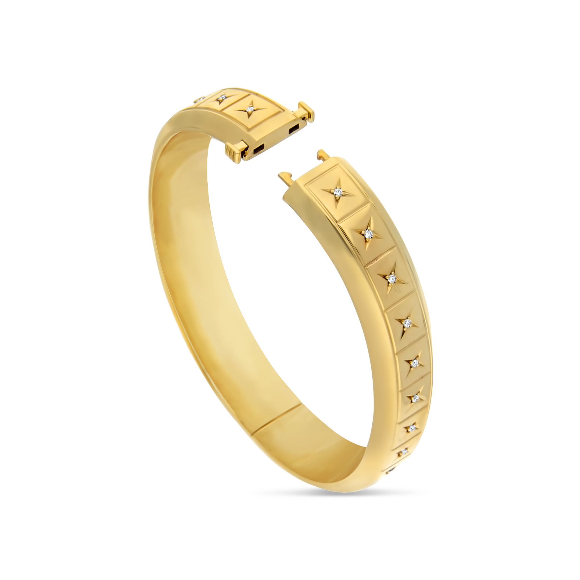 Gold and Diamond X Bangle