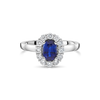 Sapphire and Diamond Halo Ring