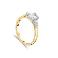 The "Tulip" with Oval Diamond, Yellow Gold