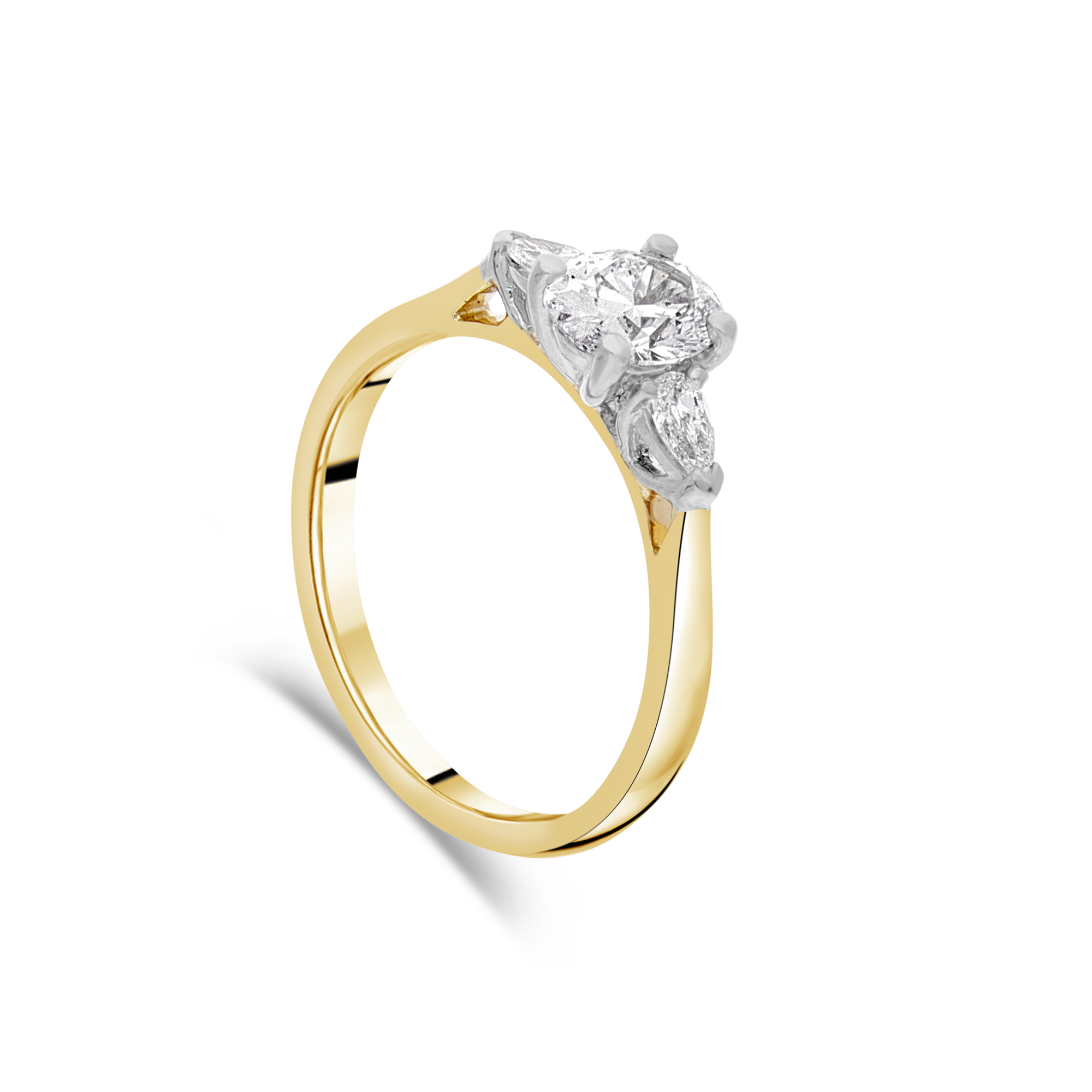 The "Tulip" with Oval Diamond, Yellow Gold