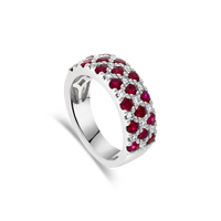 Platinum "Profile" Ruby and Diamond Pavé-set Band