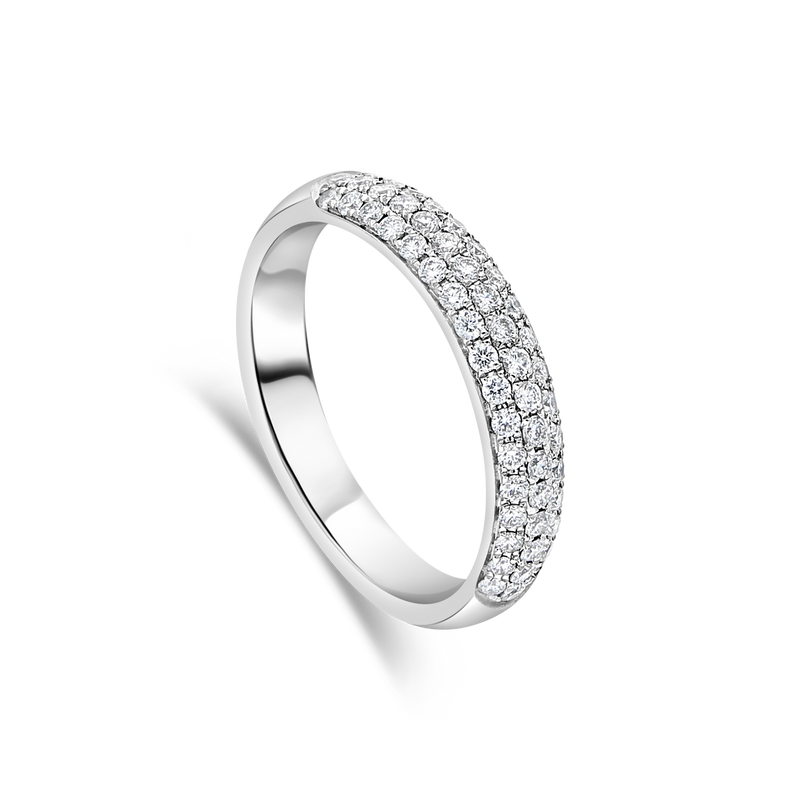 Platinum "Frill" Pavé-Set Diamond Ring