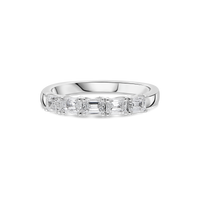 Platinum "Tulip" Five Stone Emerald-Cut Diamond Eternity Ring