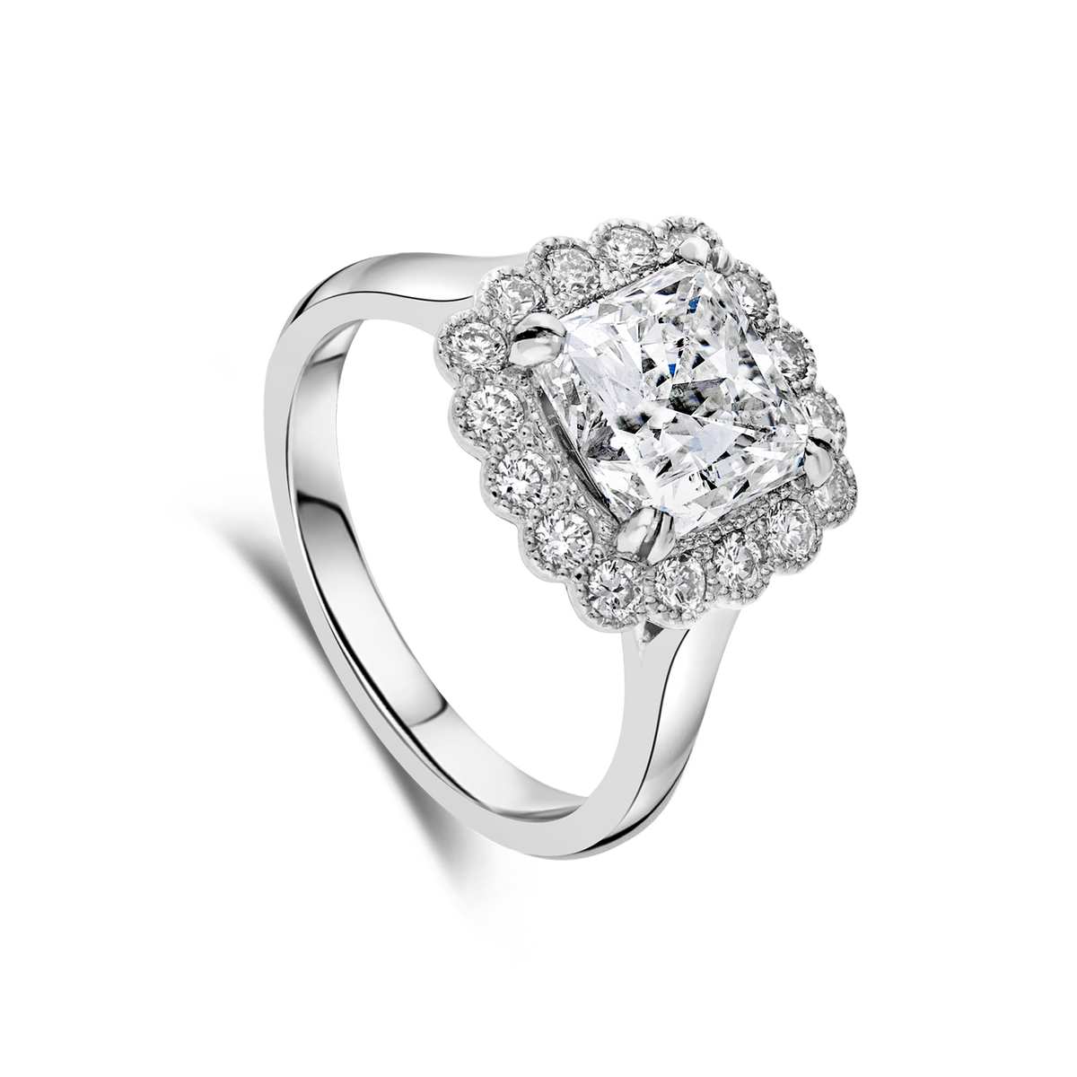Kate Flower Ring (Radiant Cut) - Appleby Jewellers Dublin