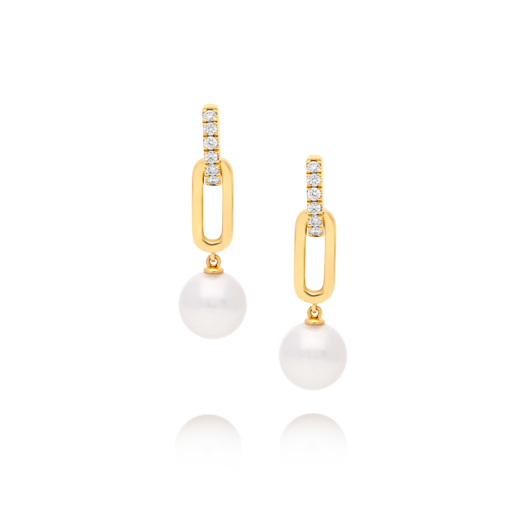 18 carat pearl and diamond earrings