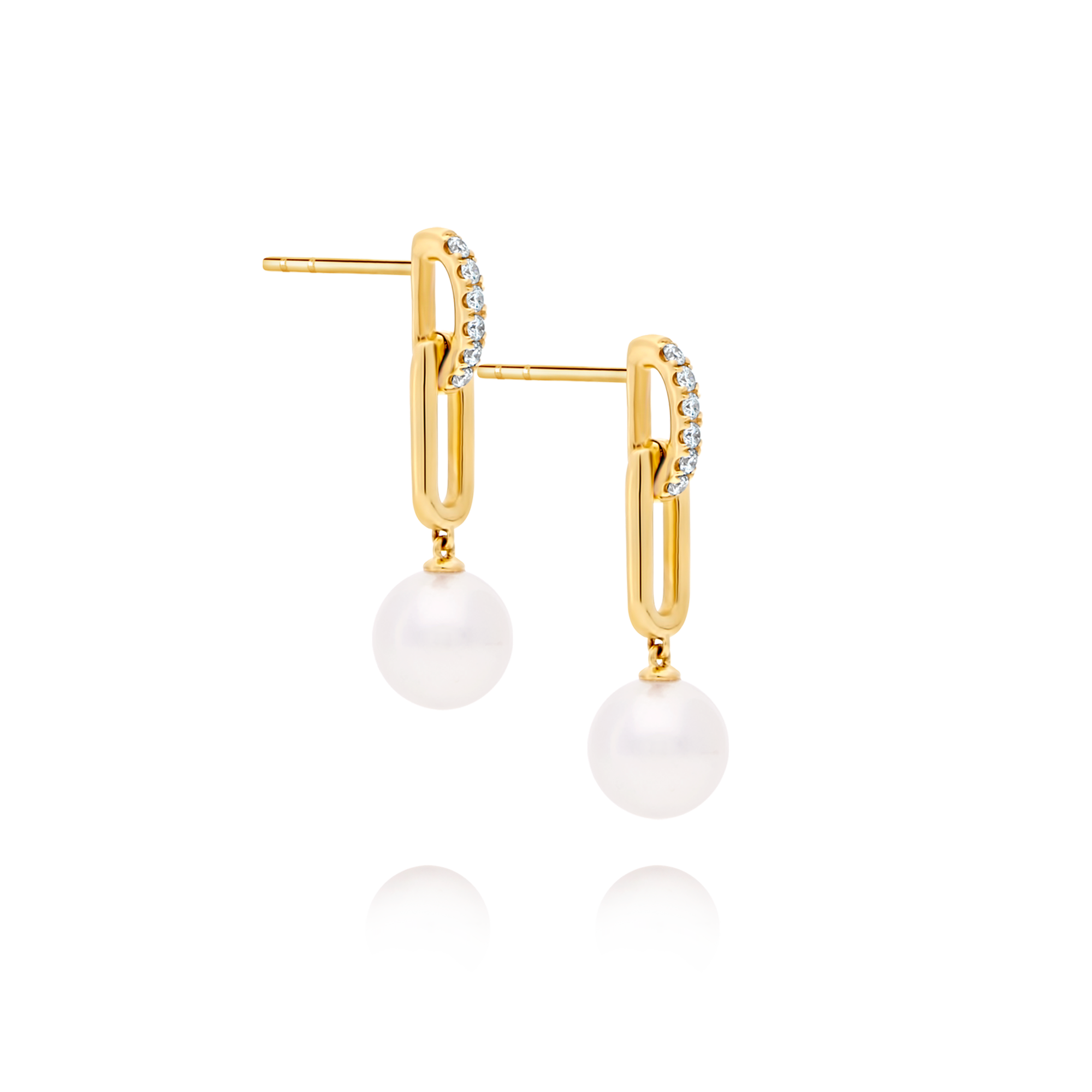 18 Carat Pearl & Diamond Earrings