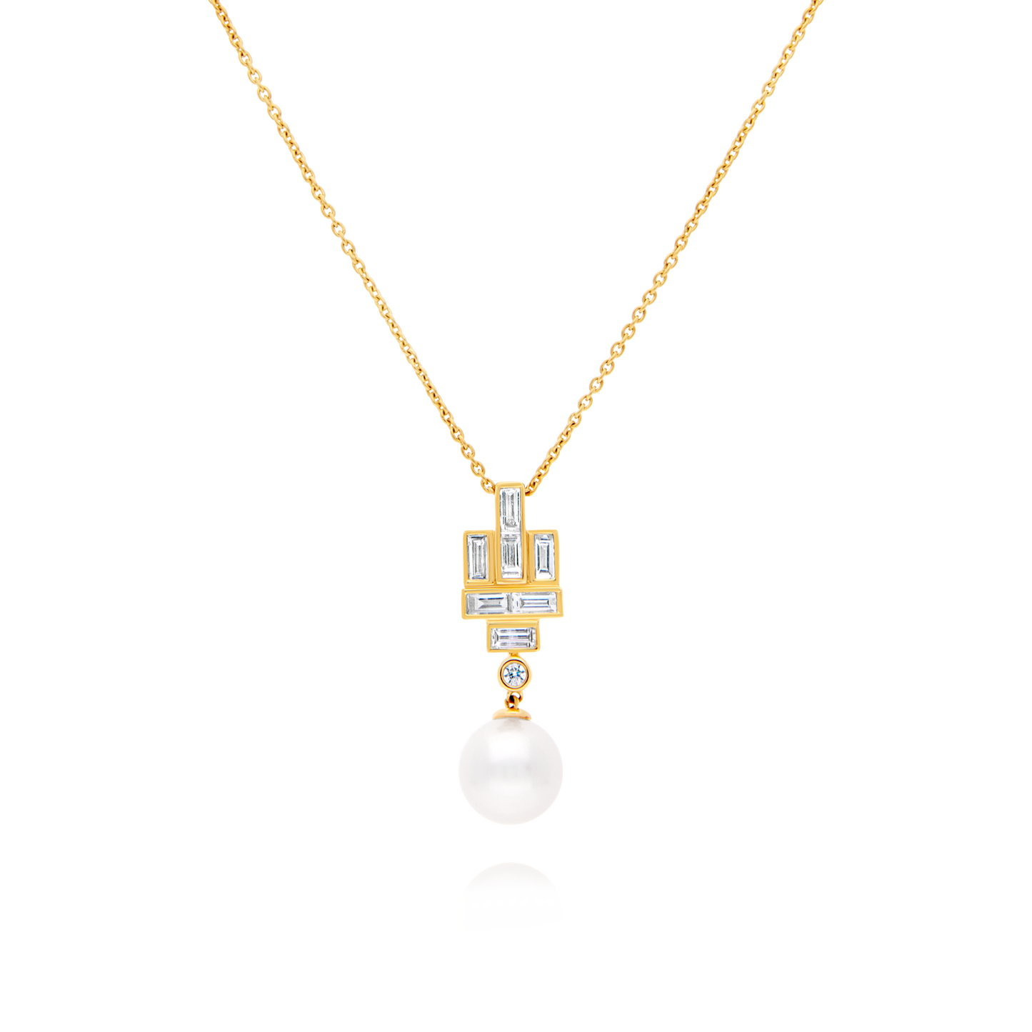 18 Carot Akoya Pearl & Diamond Necklace