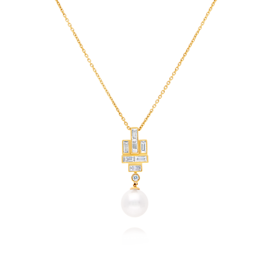 18 Carot Akoya Pearl & Diamond Necklace