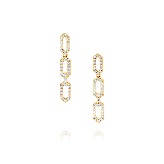 18ct Gold Diamond Drop Earring