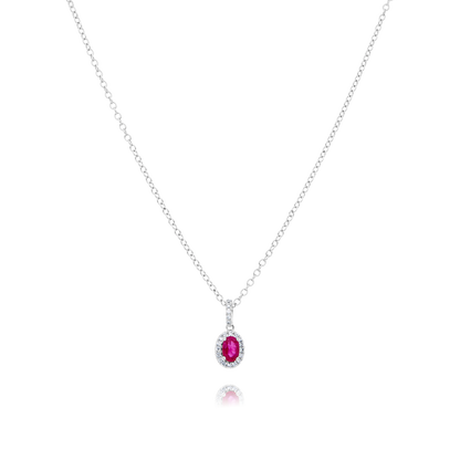18 carat ruby & diamond pendant