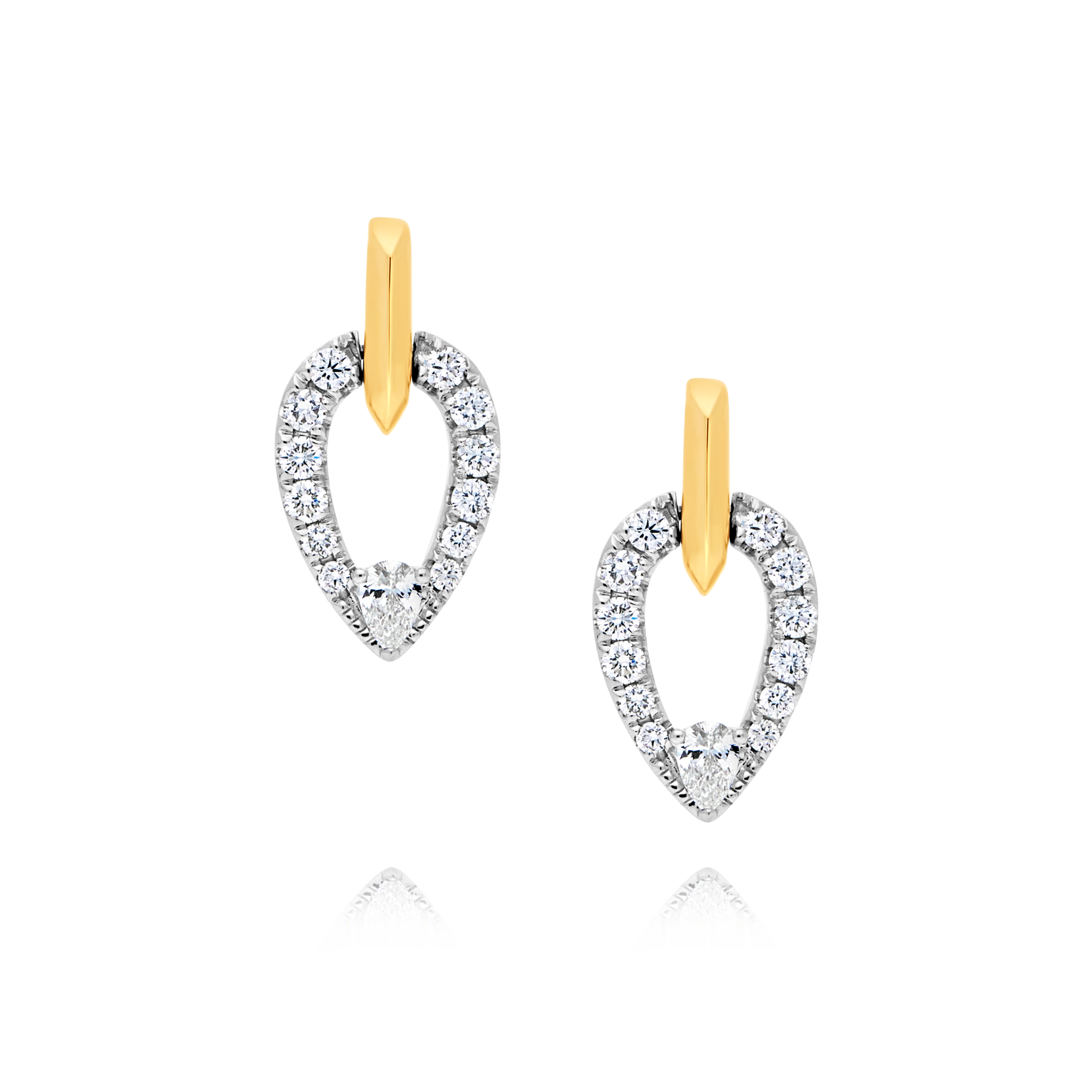 18 Carat Pear Shaped Diamond Earrings