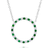 18ct Emerald & Diamond Circle Of Diamond Pendant