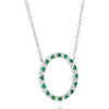 18ct Emerald & Diamond Circle Of Diamond Pendant