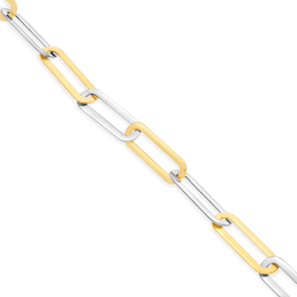 9ct Gold Two-Tone Chain Bracelet