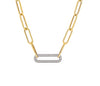 Two Tone Paperlink Diamond Necklace