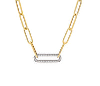 Two Tone Paperlink Diamond Necklace