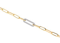 Two Tone Paperlink Diamond Necklace