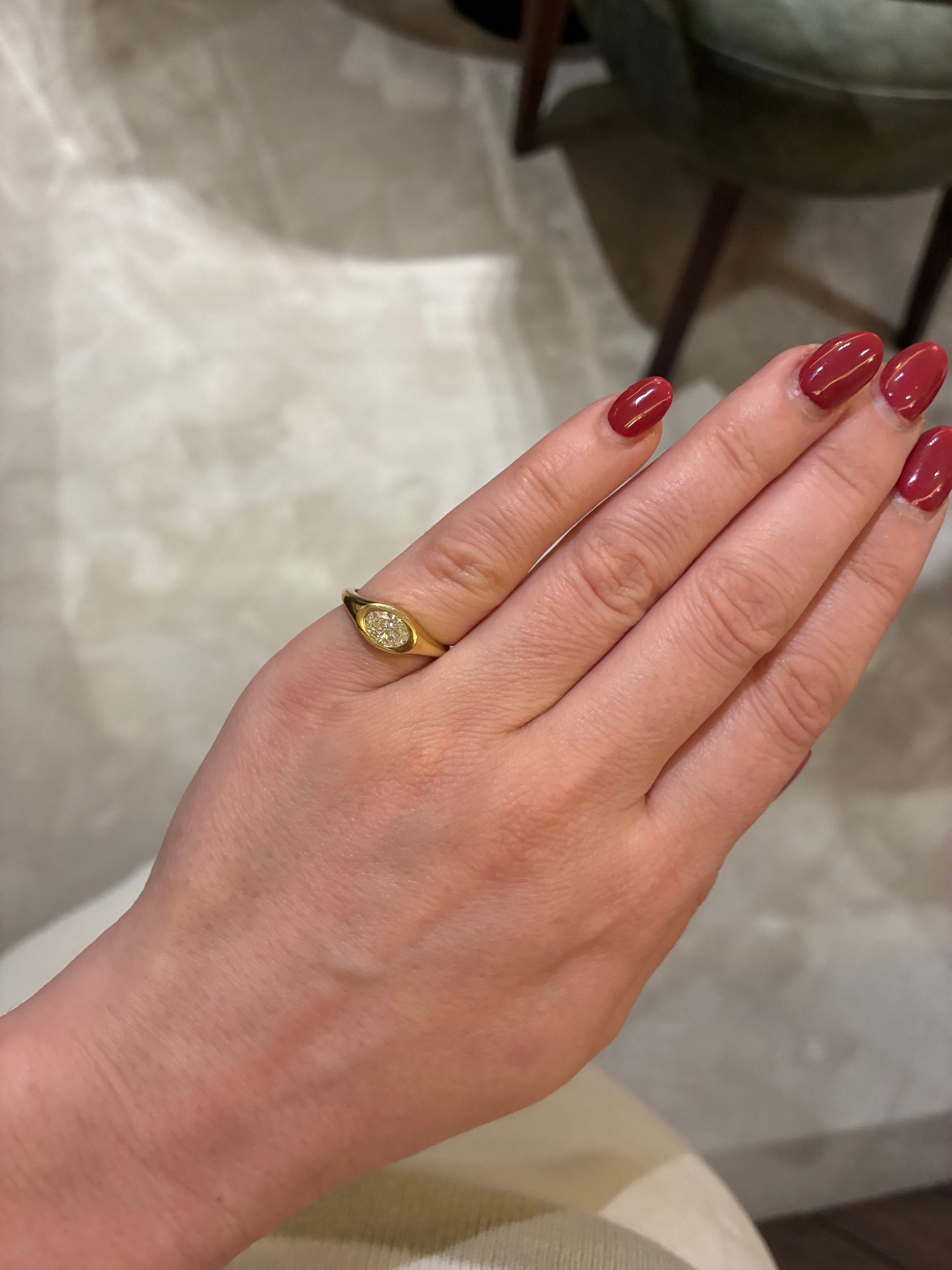 East-West Bezel Pinky Ring