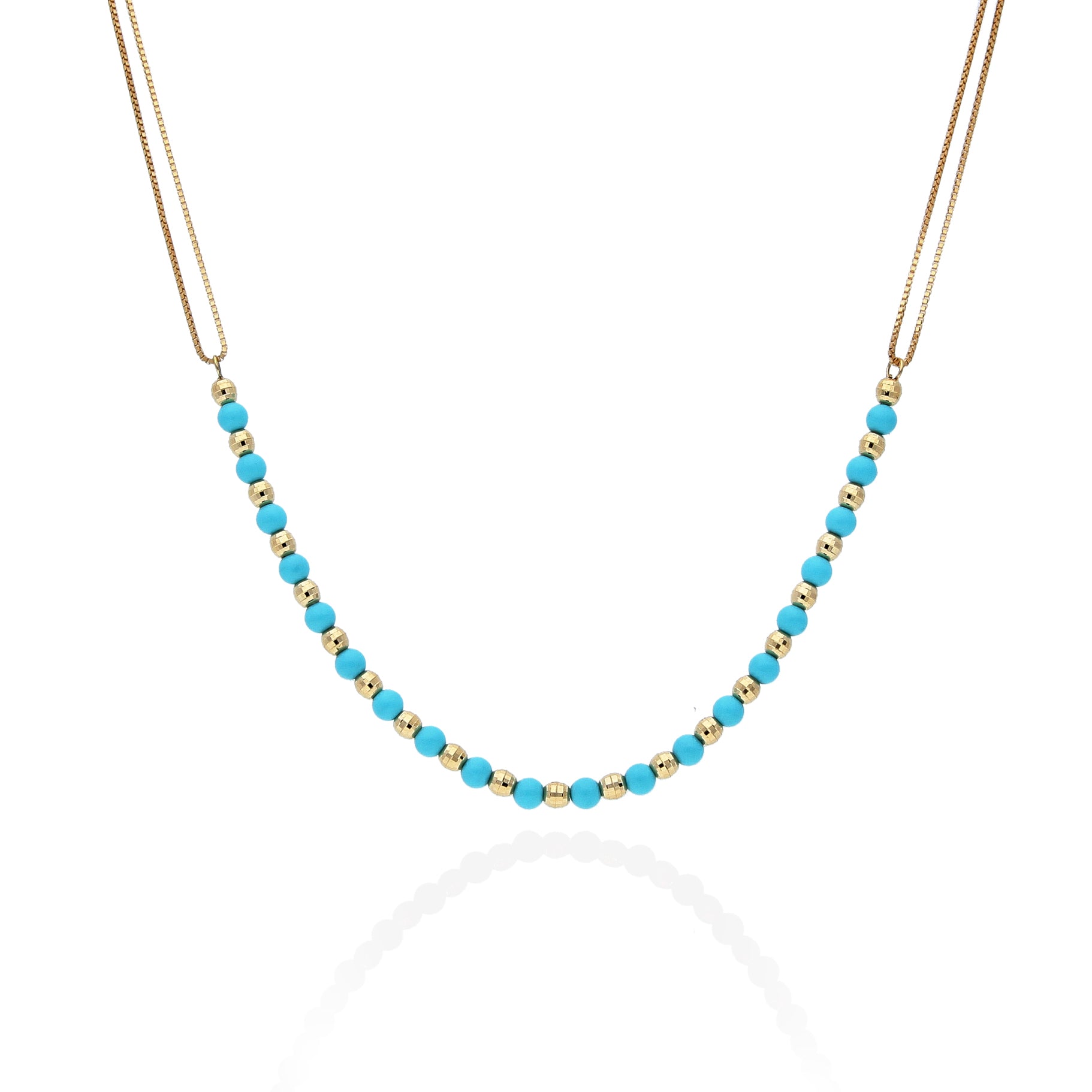 18ct Yellow Gold Turquoise Necklace