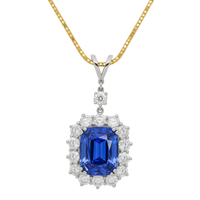 Fine blue sapphire and diamond cluster pendant necklace featuring 13.65ct, crafted by Appleby Jewellers Dublin.