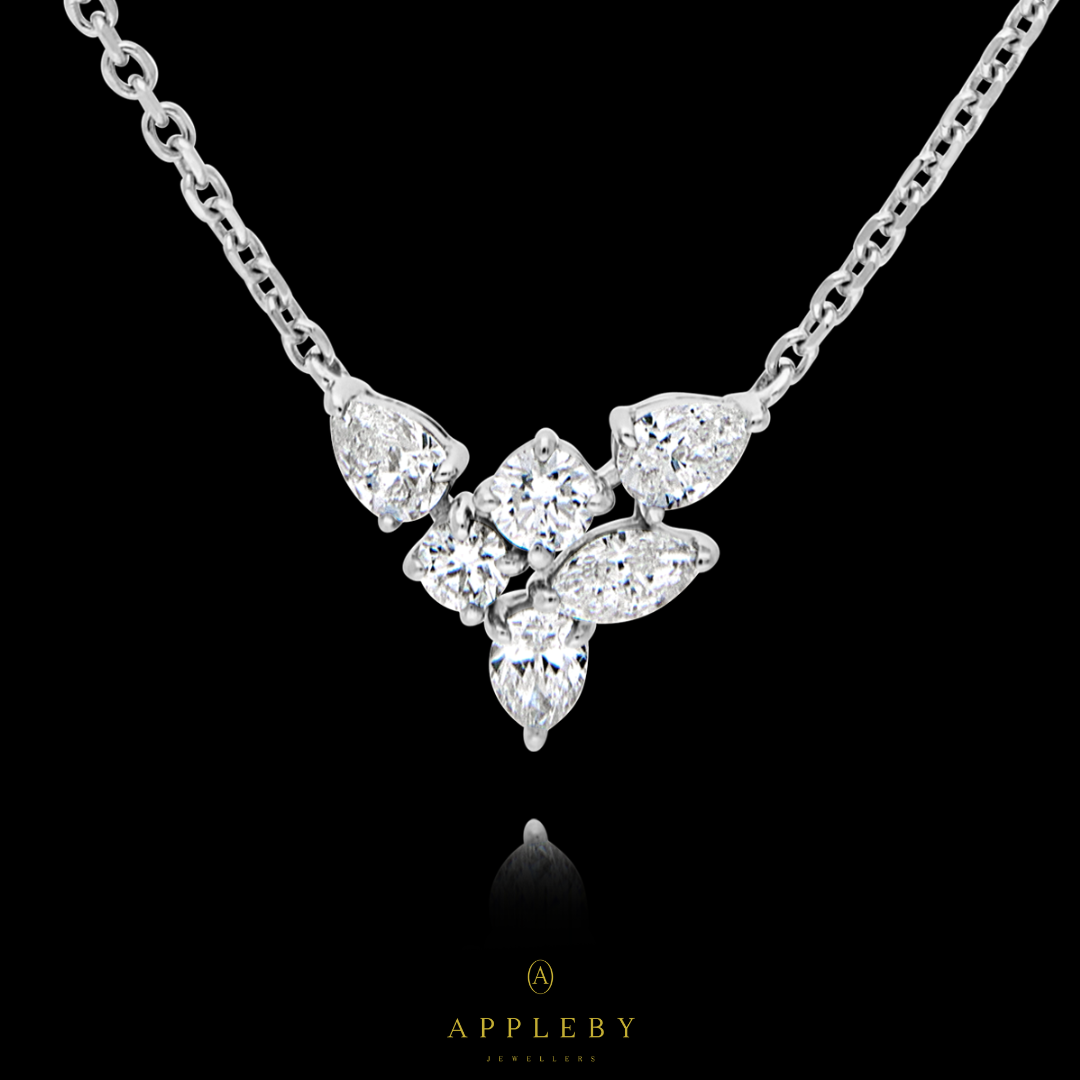 18ct Pear Marquise & Brilliant Diamond Pendant
