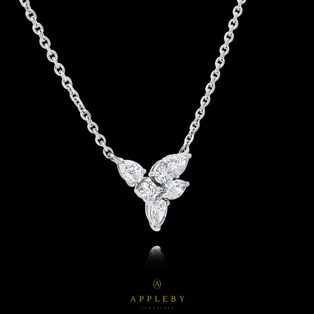18ct Pear Marquise & Brilliant Diamond Pendant