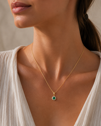 14ct Gold Emerald and Diamond Pendant