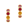 14ct Gold Rhodolite, Citrine & Amethyst Earrings - Appleby Jewellers Dublin