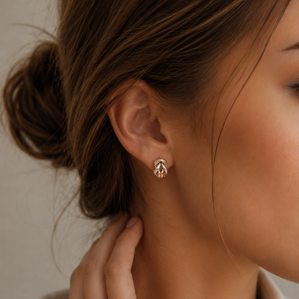 14ct Trinity Twist Earrings