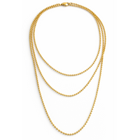 18ct Gold Beaded Necklace — 60 Inch