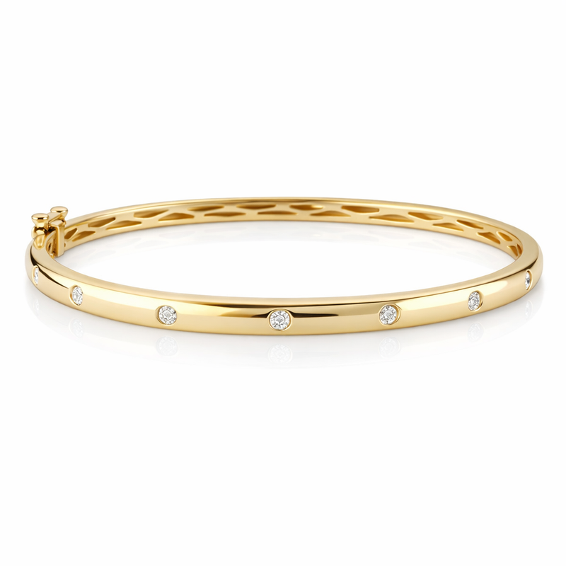 18ct Gold Diamond Set Bangle - Appleby Jewellers Dublin