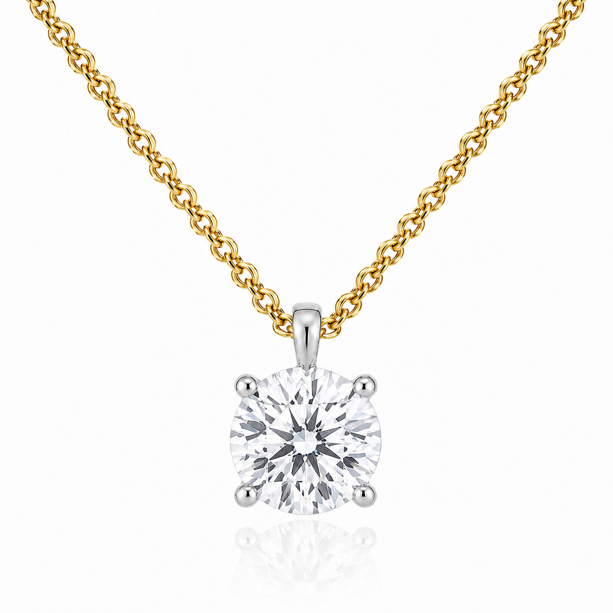 18ct Gold Solitaire Diamond Pendant (1.80ct)