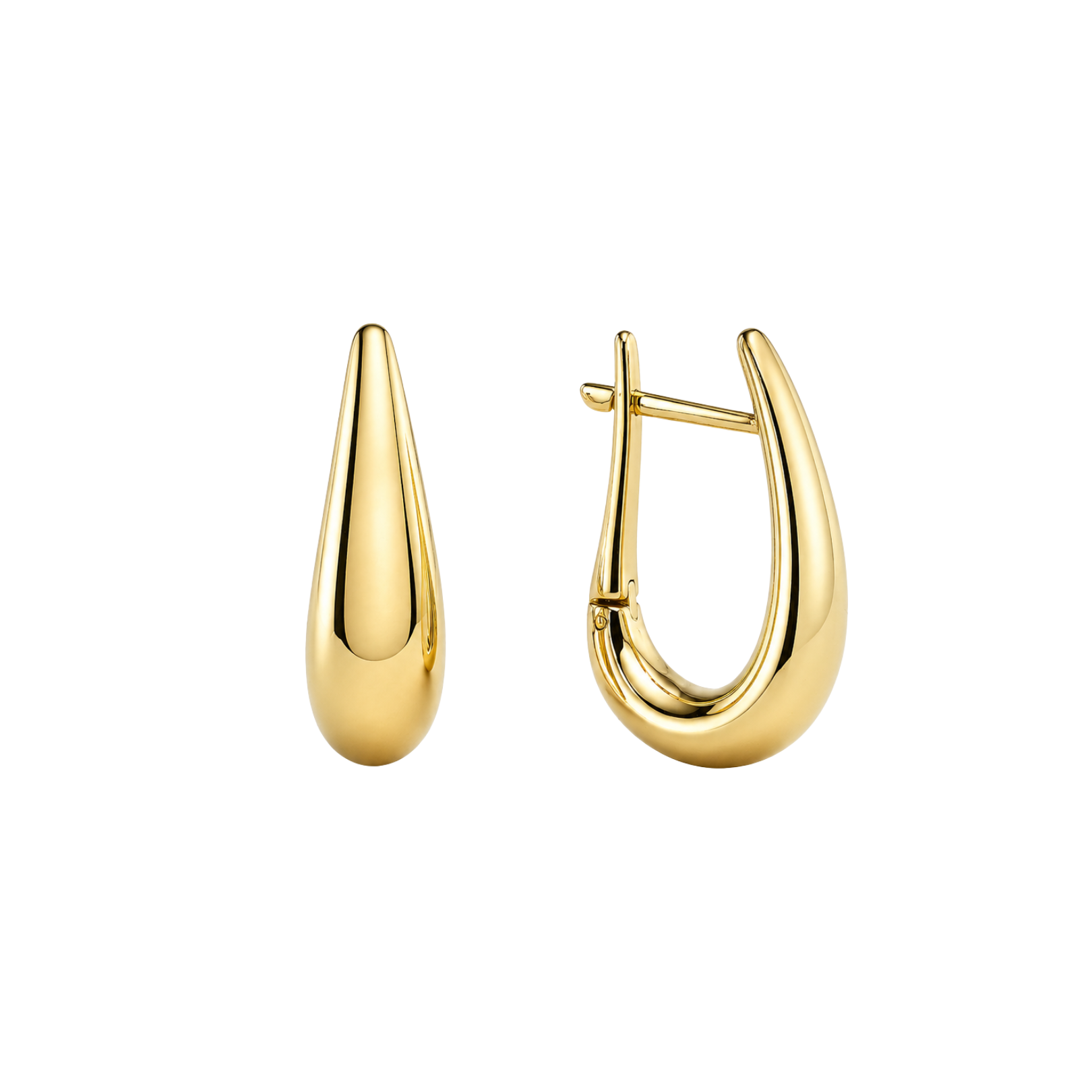 18ct yellow gold hoop earrings from Appleby Jewellers Dublin, shiny round gold earrings for everyday wear.