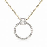 18ct Gold Diamond Circle Pendant