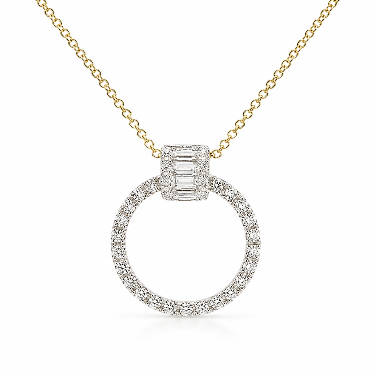 18ct Gold Diamond Circle Pendant